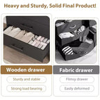 COZONY Commode haute à 4 tiroirs en bois naturel 38,6 po, meuble de rangement autonome pour chambre à coucher ou entrée