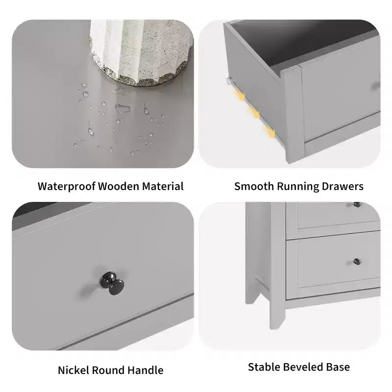Commode à 6 tiroirs pour chambre, commode de rangement moderne de 54 pouces pour vêtements, commode de rangement avec tiroirs profonds pour salon, couloir