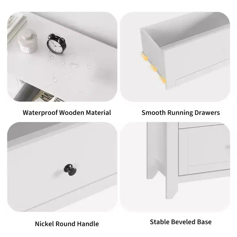Commode à 6 tiroirs pour chambre, commode de rangement moderne de 54 pouces pour vêtements, commode de rangement avec tiroirs profonds pour salon, couloir