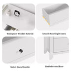 Commode à 6 tiroirs pour chambre, commode de rangement moderne de 54 pouces pour vêtements, commode de rangement avec tiroirs profonds pour salon, couloir