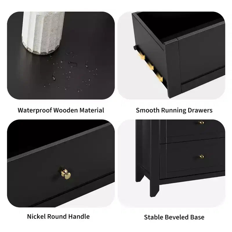 Commode à 6 tiroirs pour chambre, commode de rangement moderne de 54 pouces pour vêtements, commode de rangement avec tiroirs profonds pour salon, couloir