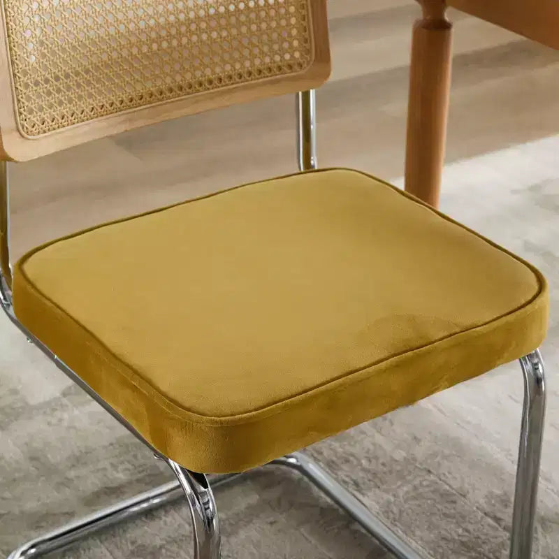 TUYOHW Lot de 2 chaises de salle à manger modernes, chaises d'appoint avec dossier en rotin naturel, base en acier chromé, chaises en rotin rembourrées en lin pour salle à manger
