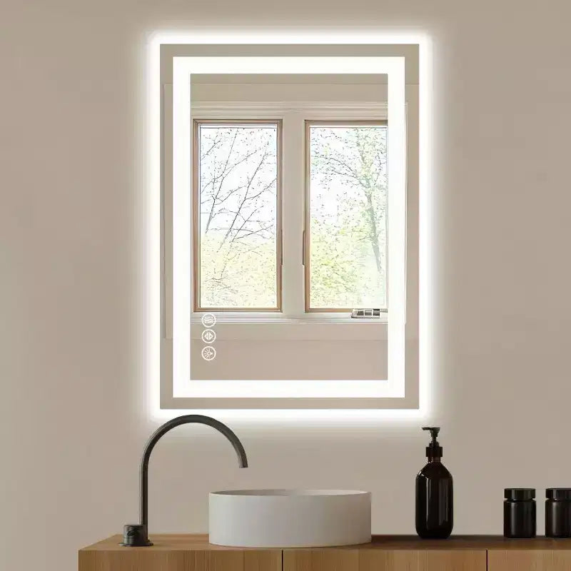 TUYOHW Anti-Fog Bathroom Mirror with LED Lights,Smart Mirror with 3 Lighting Modes & Dual Light Source(4 sizes)