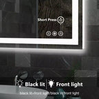 Miroir de salle de bain anti-buée TUYOHW avec lumières LED, miroir intelligent avec 3 modes d'éclairage et double source lumineuse (4 tailles)