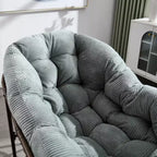 Fauteuil à bascule moderne en rotin avec coussin rembourré, fauteuil à bascule surdimensionné avec cadre en acier pour salon, chambre ou appartement - Panipeachy