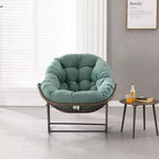 Fauteuil à bascule moderne en rotin avec coussin rembourré, fauteuil à bascule surdimensionné avec cadre en acier pour salon, chambre ou appartement - Panipeachy