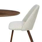 Ensemble de salle à manger 5 pièces pour 4 personnes, table à manger ronde noyer avec pied piédestal en métal + 4 chaises sans accoudoirs rembourrées pour salle à manger, cuisine - Panipeachy