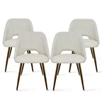 Ensemble de salle à manger 5 pièces pour 4 personnes, table à manger ronde noyer avec pied piédestal en métal + 4 chaises sans accoudoirs rembourrées pour salle à manger, cuisine - Panipeachy