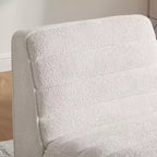 TUYOHW Fauteuil d'appoint moderne en chenille sans accoudoirs, Chaise d'appoint rembourrée avec pieds en hévéa, Ressorts ensachés, Chaise longue pour salon, chambre à coucher, bureau