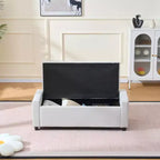TUYOHW 48 Pouf banc de rangement capitonné avec charnière de sécurité - Banc d'entrée rembourré avec coutures diamant, banc de bout de lit pour salon, chambre à coucher