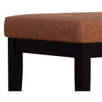 Banc ottoman rectangulaire contemporain Abbey de 66 cm de large en similicuir végétalien marron vieilli