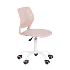 HomeRoots Pale Pink and White Adjustable Height Swivel Rolling Office Chair