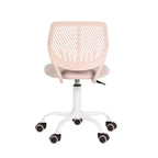 Chaise de bureau pivotante à roulettes, réglable en hauteur, HomeRoots, rose pâle et blanche