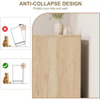 Commode 5 tiroirs en rotin pour chambre à coucher, Corps de meuble et pieds intégrés, Commode en bois pour couloirs, entrées et placards, Montage facile