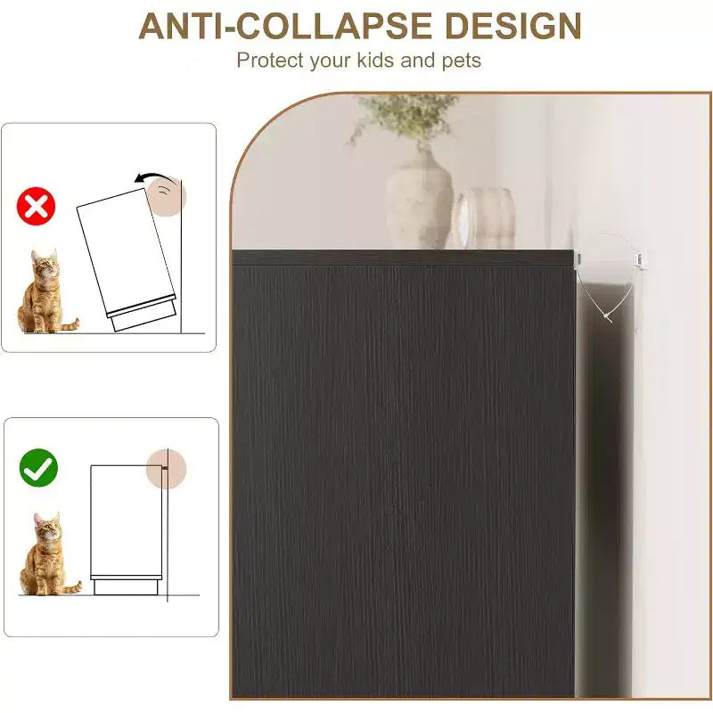 Commode 5 tiroirs en rotin pour chambre à coucher, Corps de meuble et pieds intégrés, Commode en bois pour couloirs, entrées et placards, Montage facile