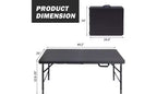 Table pliante robuste 1,20 m, hauteur réglable, imperméable, facile à nettoyer, plastique portable avec poignée, pieds antidérapants, capacité de 136 kg pour intérieur/extérieur