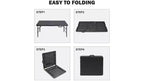 Table pliante robuste 1,20 m, hauteur réglable, imperméable, facile à nettoyer, plastique portable avec poignée, pieds antidérapants, capacité de 136 kg pour intérieur/extérieur
