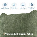 Canapé deux places sans structure - Aucun assemblage requis, canapé en chenille moelleuse de 75,2 po avec siège profond de 23,2 po pour petits espaces (Vert)