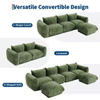 Canapé deux places sans structure - Aucun assemblage requis, canapé en chenille moelleuse de 75,2 po avec siège profond de 23,2 po pour petits espaces (Vert)