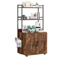 2-Tier Cat Litter Cabinet, MDF & PB & Iron,