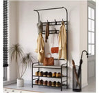 ?Hall Tree with Shoe Bench, Metal + Particle Board, G