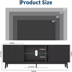 Meuble TV 65'', Meuble de divertissement avec rangement et étagère réglable, Console TV pour salon, Meuble média moderne