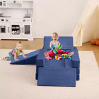 Canapé modulaire Acekool 12 pièces pour enfants, canapé de jeu créatif, bleu marine, canapé convertible pour tout-petits pour chambre à coucher ou salle de jeux