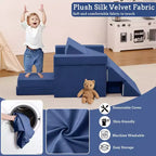 Canapé modulaire Acekool 12 pièces pour enfants, canapé de jeu créatif, bleu marine, canapé convertible pour tout-petits pour chambre à coucher ou salle de jeux