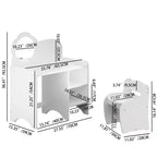 JVNOXK Ensemble Coiffeuse Enfant avec Meuble de Rangement (Miroir et Chaise Inclus) Bureau d'Activités pour Garçons et Filles Idéal pour Salles de Jeux et Chambres à Coucher - Blanc