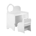 JVNOXK Ensemble Coiffeuse Enfant avec Meuble de Rangement (Miroir et Chaise Inclus) Bureau d'Activités pour Garçons et Filles Idéal pour Salles de Jeux et Chambres à Coucher - Blanc