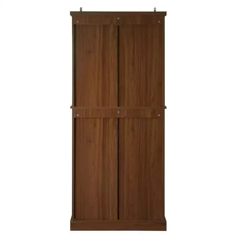 Armoire de cuisine haute de 183 cm, buffet de rangement bohème avec portes en rotin, tiroir central - Panipeachy