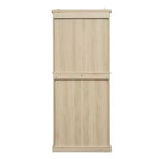 Armoire de cuisine haute de 183 cm, buffet de rangement bohème avec portes en rotin, tiroir central - Panipeachy