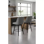 Lot de 2 tabourets de bar en lin - Tabourets de bar en tissu de lin