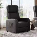 Fauteuil inclinable en cuir PU, inclinable paresseux ergonomique réglable, canapé simple amélioré avec poche latérale, dossier haut et siège rembourré pour le salon