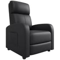 PU Leather Recliner Chair, Lazy Recliner Ergonomic Adjustable Single Sofa Enhanced with Side Pocket, Tall Back & Padded Seat for Living Room