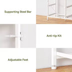 Commode Blanche à 9 Tiroirs Meuble TV pour Téléviseur de 65 Pouces avec Station de Recharge Lumières LED Console Multimédia Unité de Rangement de Chambre à Coucher de 55 Pouces de Large