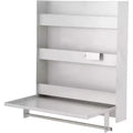 COZONY Aluminium Work Station Storage Cabinet, Flip Up Work Tray w/ Paper Towel Rack, Trailer Cabinet Organizer for Enclosed Race Trailer Shop Storage