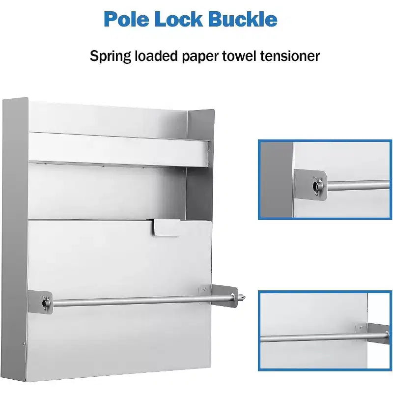 Armoire de rangement en aluminium pour poste de travail COZONY, avec plateau de travail rabattable et porte-serviettes en papier, organisateur d'armoire pour remorque fermée d'atelier de course
