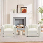 Fauteuil de salon moderne Soft Swivel, fauteuil accent pivotant à 360 degrés, dossier rayé, rembourrage doux, rembourré et lisse pour le salon