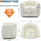 Fauteuil de salon moderne Soft Swivel, fauteuil accent pivotant à 360 degrés, dossier rayé, rembourrage doux, rembourré et lisse pour le salon