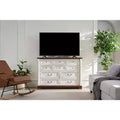 Wooden Dresser Chest, Rustic Nightstand with Wooden Base & Riser Trim, for Bedroom, Living Room, Hallway, Closet, Home Office