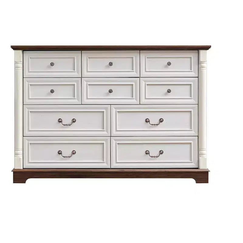 Commode en bois, Table de chevet rustique avec base en bois et moulure surélevée, pour chambre, salon, couloir, placard, bureau à domicile