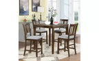 Lot de 4 chaises de salle à manger, chaises de cuisine en bois avec assise rembourrée et dossier à lattes, tabourets de bar rembourrés de style ferme, lot de 4
