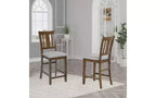 Lot de 4 chaises de salle à manger, chaises de cuisine en bois avec assise rembourrée et dossier à lattes, tabourets de bar rembourrés de style ferme, lot de 4