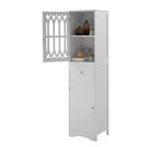 Meuble de rangement autoportant en MDF avec tiroir et porte,