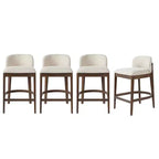 Tabourets de comptoir rembourrés Christopher Knight Home Stephanie Farmhouse en bois d'hévéa avec dossier incurvé (lot de 4)