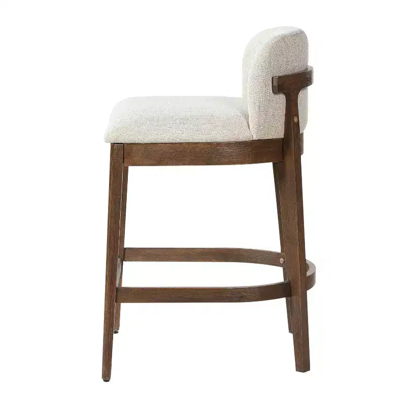 Tabourets de comptoir rembourrés Christopher Knight Home Stephanie Farmhouse en bois d'hévéa avec dossier incurvé (lot de 4)