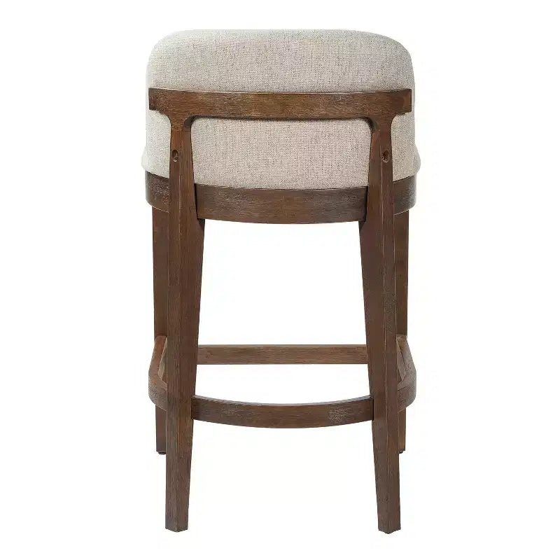 Tabourets de comptoir rembourrés Christopher Knight Home Stephanie Farmhouse en bois d'hévéa avec dossier incurvé (lot de 4)