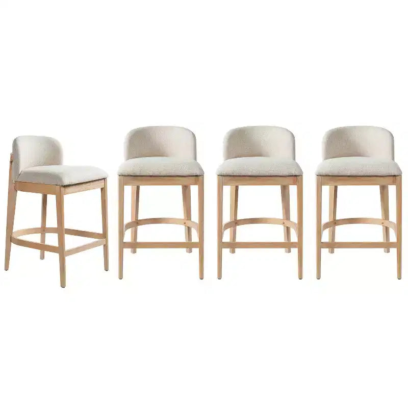 Tabourets de comptoir rembourrés Christopher Knight Home Stephanie Farmhouse en bois d'hévéa avec dossier incurvé (lot de 4)