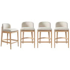 Tabourets de comptoir rembourrés Christopher Knight Home Stephanie Farmhouse en bois d'hévéa avec dossier incurvé (lot de 4)
